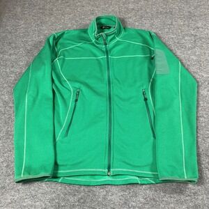 Berghaus Jacket Mens Large Green Full‎ Zip Fleece Lightweight Pockets Hiking